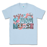 Dusty Blue wife mom nurse Classic Tee - BundleAndBundleShop
