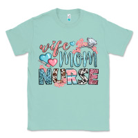 Seafoam wife mom nurse Classic Tee - BundleAndBundleShop