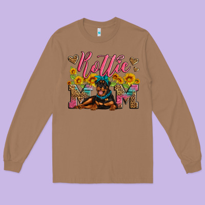 Rottweiler Mom Long Sleeve Tee Designed By Artiststas