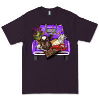 Plum Mardi Gras Truck With Farm Animals Premium Tee - RanaPortraitStore