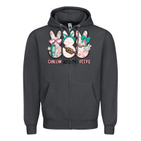 Smoke easter chilling with my peeps bunny Zipper Hoodie - MaliasSmallBusiness