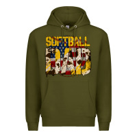 Army Green American Softball Dad Premium Hoodie - Bettercallsaul