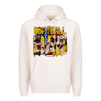 Pale Pink American Softball Dad Premium Hoodie - Bettercallsaul