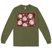 Army Green baseball christmas background Long Sleeve Tee - AdoDesignShop