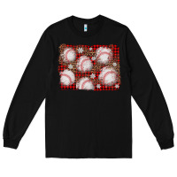 Black baseball christmas background Long Sleeve Tee - AdoDesignShop