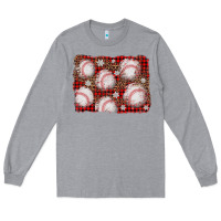 Heather Grey baseball christmas background Long Sleeve Tee - AdoDesignShop
