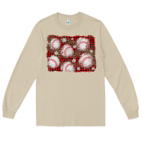 Mushroom baseball christmas background Long Sleeve Tee - AdoDesignShop