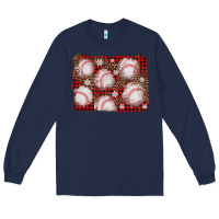 Navy baseball christmas background Long Sleeve Tee - AdoDesignShop