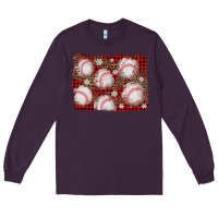 Plum baseball christmas background Long Sleeve Tee - AdoDesignShop