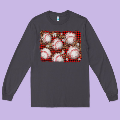 Baseball Christmas Background Long Sleeve Tee Designed By Adodesignshop