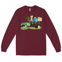 Burgundy easter hunt i̇n truck Long Sleeve Tee - AdoDesignShop