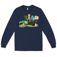Navy easter hunt i̇n truck Long Sleeve Tee - AdoDesignShop