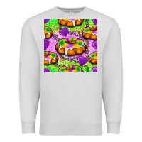 Dove Grey Mardi Gras king cake seamless pattern Premium Sweatshirt - BundleAndBundleShop