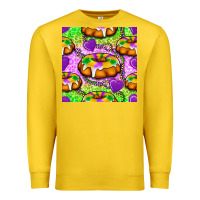 Lemon Mardi Gras king cake seamless pattern Premium Sweatshirt - BundleAndBundleShop