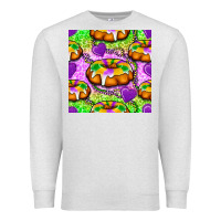 Oatmeal Heather Mardi Gras king cake seamless pattern Premium Sweatshirt - BundleAndBundleShop