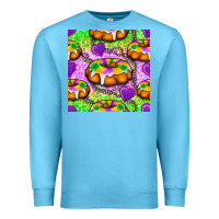 Ocean Blue Mardi Gras king cake seamless pattern Premium Sweatshirt - BundleAndBundleShop