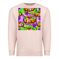 Pale Pink Mardi Gras king cake seamless pattern Premium Sweatshirt - BundleAndBundleShop