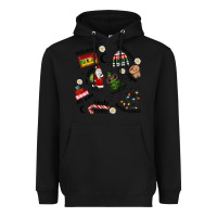 Black Merry Christmas Heavyweight Hoodie - MaliasSmallBusiness