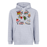 Heather Grey Merry Christmas Heavyweight Hoodie - MaliasSmallBusiness