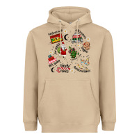 Mushroom Merry Christmas Heavyweight Hoodie - MaliasSmallBusiness