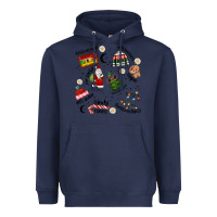 Navy Merry Christmas Heavyweight Hoodie - MaliasSmallBusiness