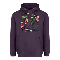 Plum Merry Christmas Heavyweight Hoodie - MaliasSmallBusiness
