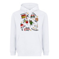 White Merry Christmas Heavyweight Hoodie - MaliasSmallBusiness
