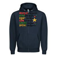 Navy black history malia Zipper Hoodie - MaliasSmallBusiness
