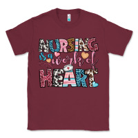 Burgundy nursing is a work of heart Classic Tee - BundleAndBundleShop