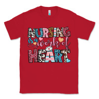 Red nursing is a work of heart Classic Tee - BundleAndBundleShop