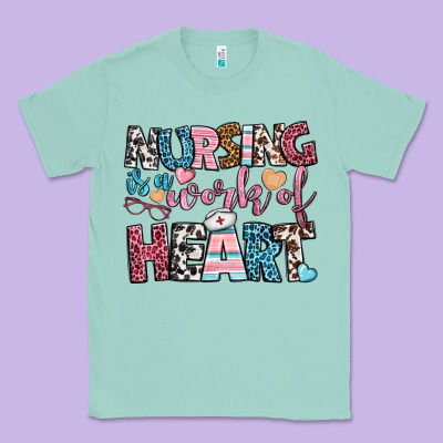 Nursing Is A Work Of Heart Classic Tee Designed By Bundleandbundleshop