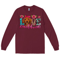 Burgundy love dachshunds Long Sleeve Tee - Artiststas