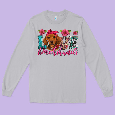 Love Dachshunds Long Sleeve Tee Designed By Artiststas