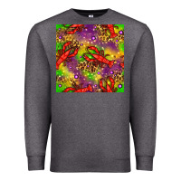 Charcoal Heather Mardi Gras Lobster Seamless Pattern Premium Sweatshirt - BundleAndBundleShop