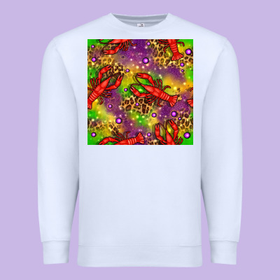 Mardi Gras Lobster Seamless Pattern Premium Sweatshirt Designed By Bundleandbundleshop