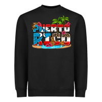 Black puerto rico and flowers with frog Heavyweight Sweatshirt - AdoDesignShop