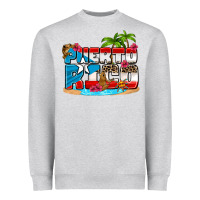 Heather Grey puerto rico and flowers with frog Heavyweight Sweatshirt - AdoDesignShop