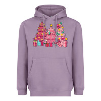 Lavender Pink Christmas trees Heavyweight Hoodie - NancyCooperArtShop