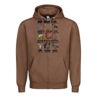 Chestnut god says i am hunting Zipper Hoodie - MaliasSmallBusiness