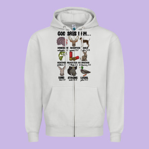 God Says I Am Hunting Zipper Hoodie Designed By Maliassmallbusiness