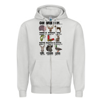 Dove Grey god says i am hunting Zipper Hoodie - MaliasSmallBusiness