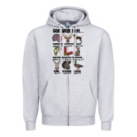 Heather Grey god says i am hunting Zipper Hoodie - MaliasSmallBusiness