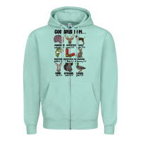 Seafoam god says i am hunting Zipper Hoodie - MaliasSmallBusiness