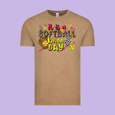 It Is A Softball Kinda Day Vintage Tee Designed By Jahusdesignshop