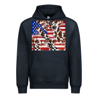 Navy cowhide amerikan flag Urban Hoodie - TumblerDesignByShophia