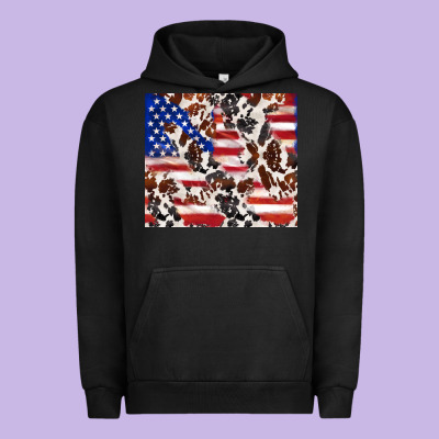 Cowhide Amerikan Flag Urban Hoodie Designed By Tumblerdesignbyshophia