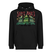 Black Saint Nick's Christmas Tree Farm Heavyweight Hoodie - MaliasSmallBusiness