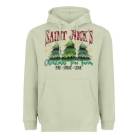 Matcha Saint Nick's Christmas Tree Farm Heavyweight Hoodie - MaliasSmallBusiness