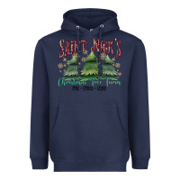 Navy Saint Nick's Christmas Tree Farm Heavyweight Hoodie - MaliasSmallBusiness