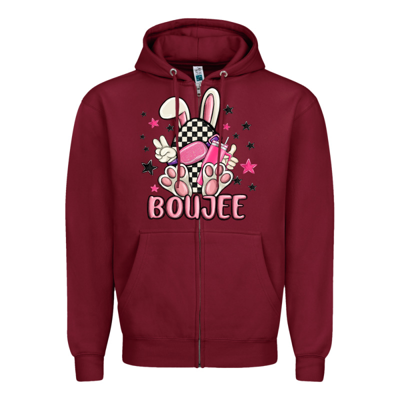 Boujee Checkered Easter Bunny Egg Trending Zipper Hoodie by MaliasSmallBusiness | Teevron